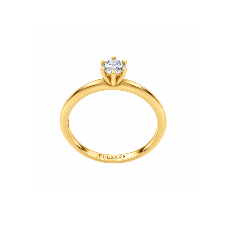 Anel de ouro 18K com Moissanita
